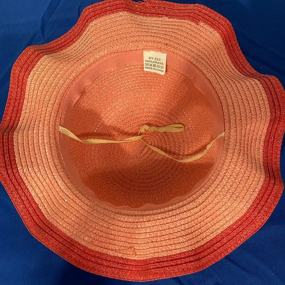 Unbranded Women’s Natural Fiber Hat Butterflies Embellished